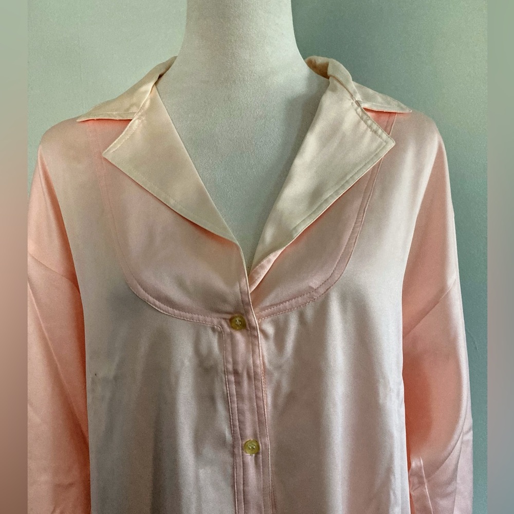 Vintage Eve Stillman for Saks Fifth Avenue Soft Pink Nightgown Long Sleeve - Picture 6 of 10